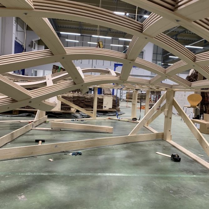 Schnittholz von Schorn & Groh für die BUGA 2023 Aufbau